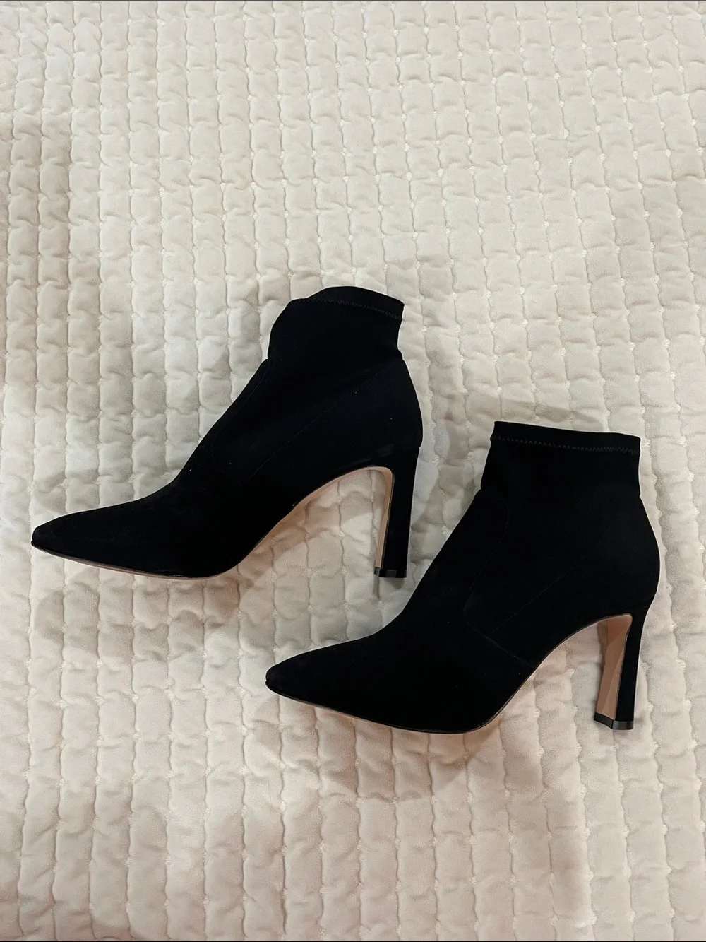 ANTONIO MELANI Black Suede Pointed Ankle Booties